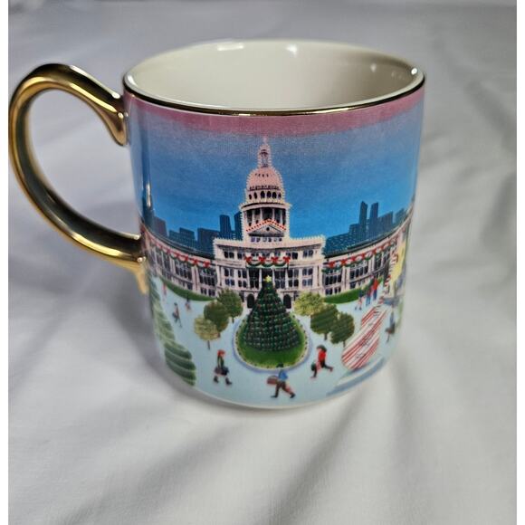 Anthropologie Holiday in the City Austin 2024 4 Piece Set Mug Glass 2 Plates - Picture 8 of 11